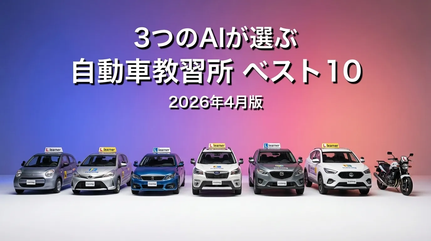 2026年3月版自動車教習所おすすめAIランキング