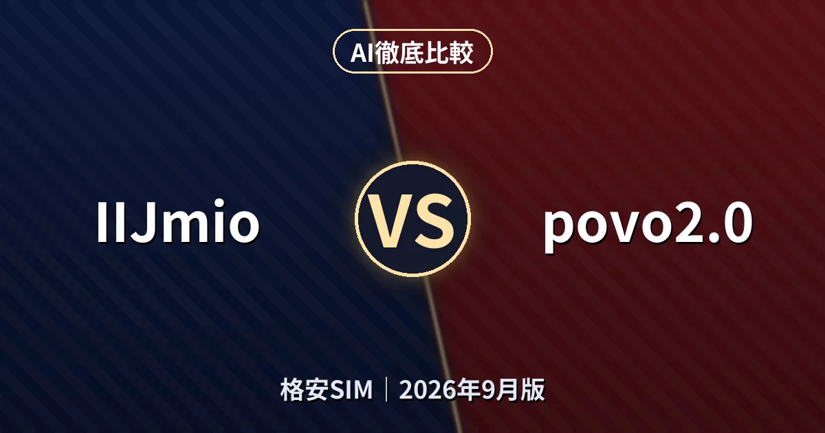 IIJmio vs povo2.0|格安SIMAI徹底比較